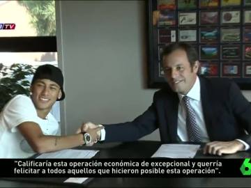 Neymar y Sandro Rosell