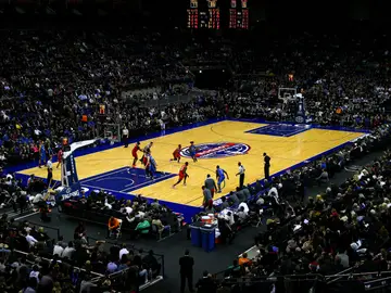 Panorámica del partido de la NBA jugado en el O2 Arena Panorámica del partido de la NBA jugado en el O2 Arena