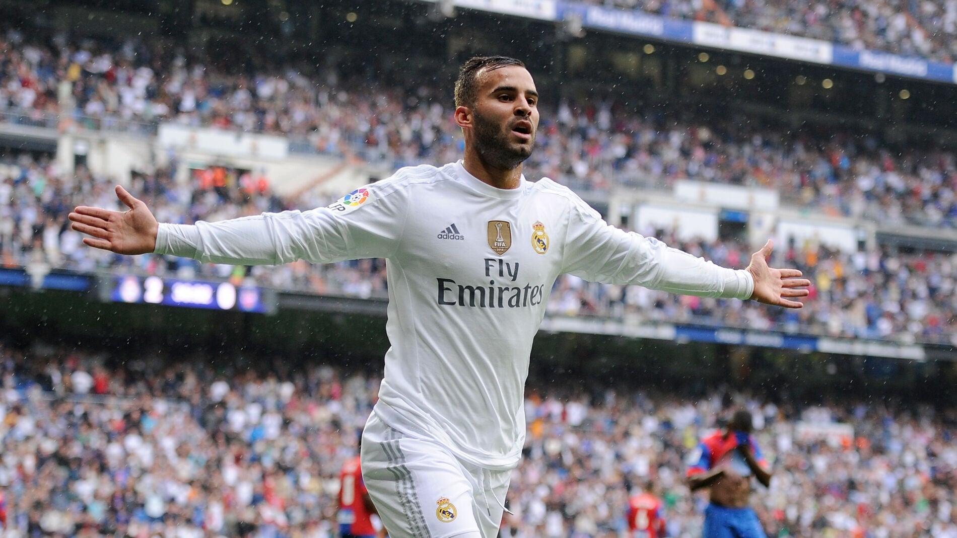 Jes&eacute; celebra un gol con el Real Madrid