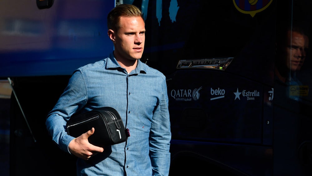 Ter Stegen, en una concentración del Barcelona