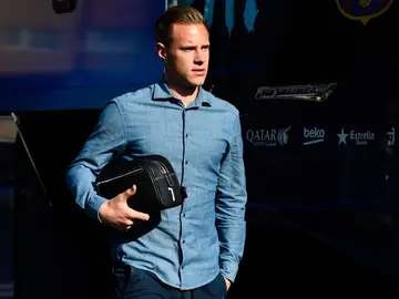Ter Stegen, en una concentración del Barcelona Ter Stegen, en una concentración del Barcelona