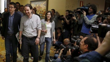 Laportavoz adjunta de Unidos Podemos-En Comú-En Marea y jefa de gabinete de Pablo Iglesias, Irene Montero.