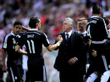 Bale y Ancelotti en el Real Madrid