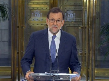 Mariano Rajoy, durante una rueda de prensa en el Congreso