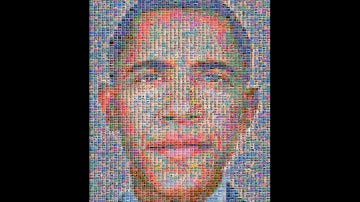 Retrato de Obama con sellos