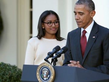 Sasha Obama, la hija menor del presidente de EEUU, Barack Obama,