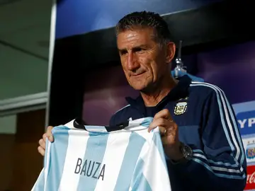 Edgardo Bauza, en su presentación como seleccionador de Argentina Edgardo Bauza, en su presentación como seleccionador de Argentina