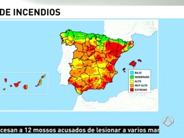 Riesgo de incendio en España