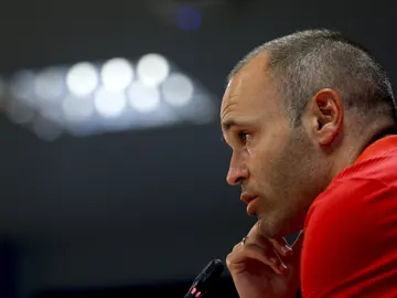 Iniesta, en rueda de prensa Iniesta, en rueda de prensa