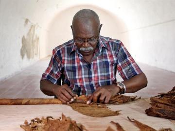  José Castelar Cairo, conocido como "Cueto", confecciona un nuevo habano gigante