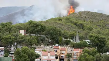 Imagen del incendio en La Pobla de Montornès (Tarragona) Imagen del incendio en La Pobla de Montornès (Tarragona)