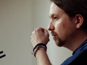 El secretario general de Podemos, Pablo Iglesias, durante una rueda de prensa El secretario general de Podemos, Pablo Iglesias, durante una rueda de prensa