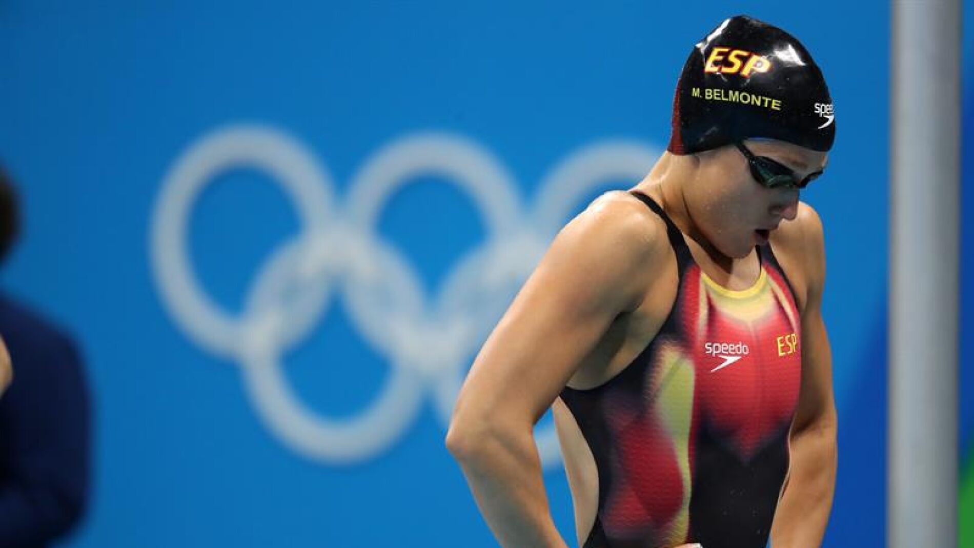 Mireia Belmonte, antes de competir en la final de 800 libre