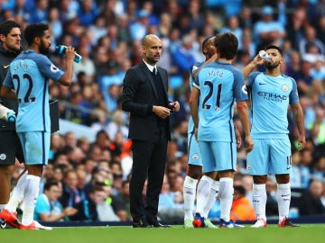 Guardiola, en el banquillo del Manchester City