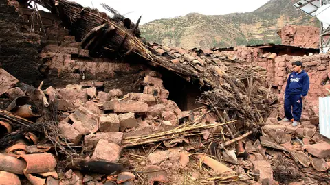 Escombros tras el terremoto de Perú. Escombros tras el terremoto de Perú.