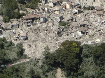 El resultado del terremoto en la ciudad de Amatrice El resultado del terremoto en la ciudad de Amatrice