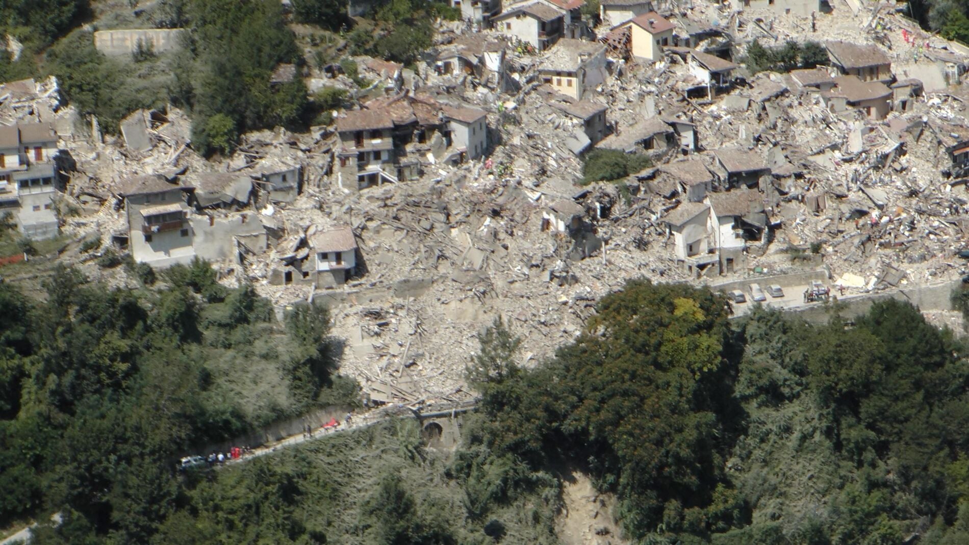 El resultado del terremoto en la ciudad de Amatrice