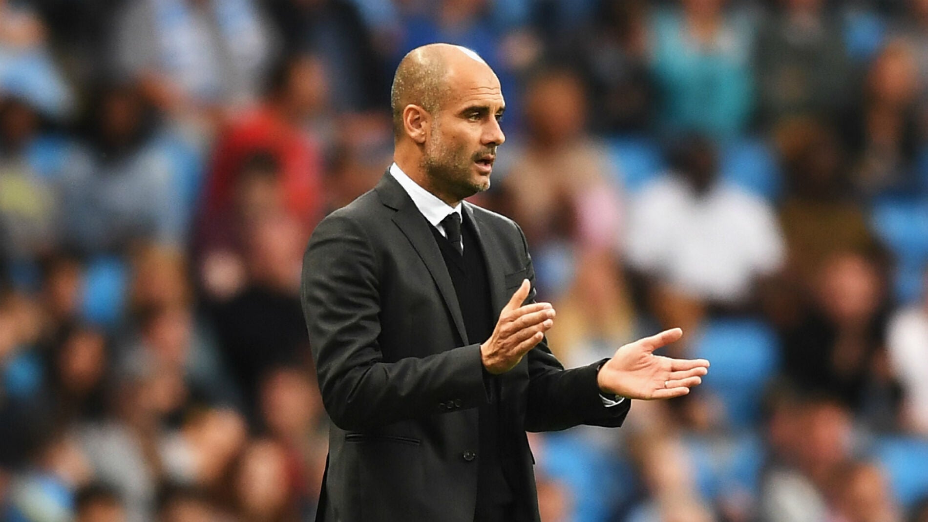 Guardiola, en un partido con el City