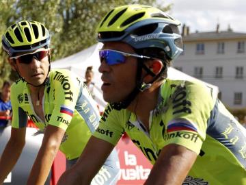 Alberto Contador, a su paso por meta en la etapa de la Vuelta a España