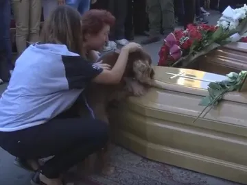 Un perro se despide de su dueño, que murió durante el terremoto de Italia Un perro se despide de su dueño, que murió durante el terremoto de Italia
