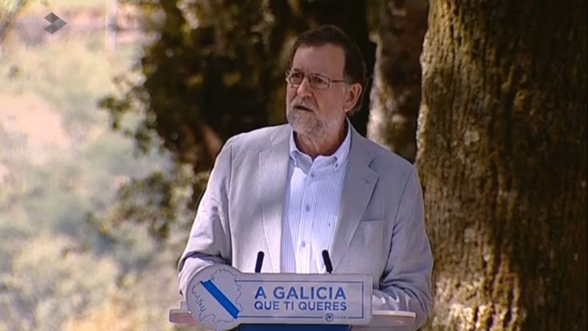 Mariano Rajoy, durante su mitin en Cotobade
