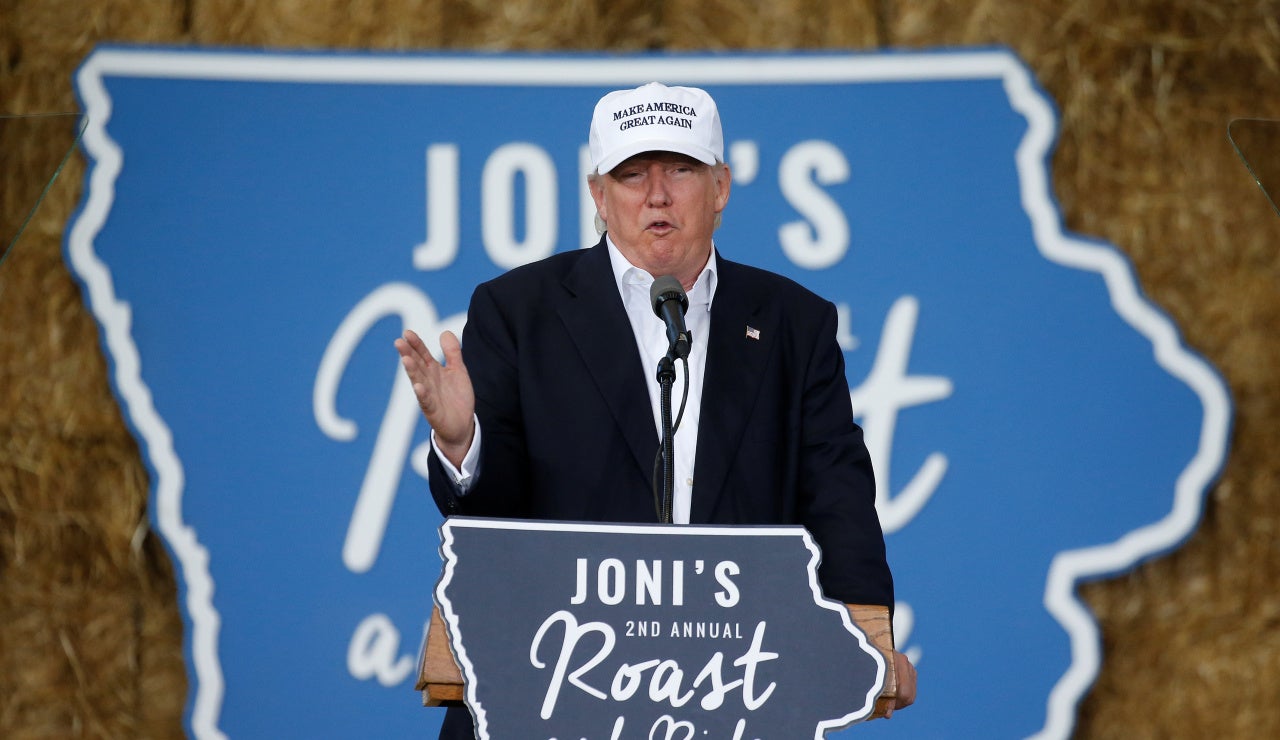 Donald Trump, durante un mitin en Iowa Donald Trump, durante un mitin en Iowa