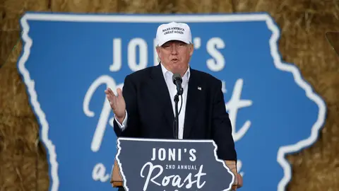 Donald Trump, durante un mitin en Iowa Donald Trump, durante un mitin en Iowa