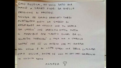 La carta de un bombero a la niña que murió por proteger a su hermana: 