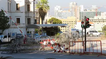 Un check point en Beirut, ciudad en la que es habitual que corten las calles Un check point en Beirut, ciudad en la que es habitual que corten las calles