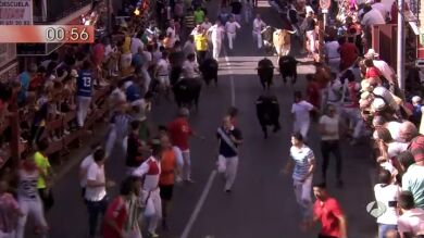 Complicado y peligroso tercer encierro con tres ganaderías en Sanse 2016