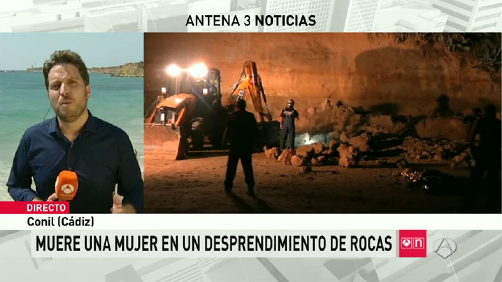 Muere una mujer al desprenderse unas rocas en una playa de Conil