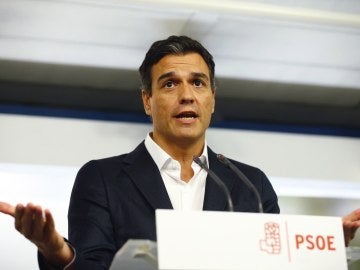 Pedro Sánchez durante la rueda de prensa 