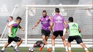 Cristiano y Benzema ya se ejercitan con el resto de sus compañeros