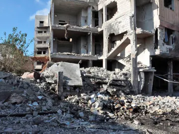 Zona asolada de la ciudad de Homs, en Siria Zona asolada de la ciudad de Homs, en Siria
