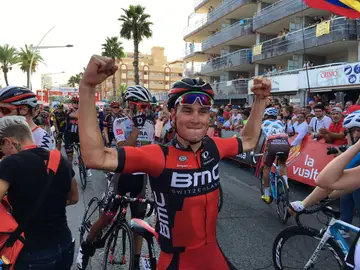 Drucker celebra su triunfo en la decimosexta etapa de la Vuelta Drucker celebra su triunfo en la decimosexta etapa de la Vuelta