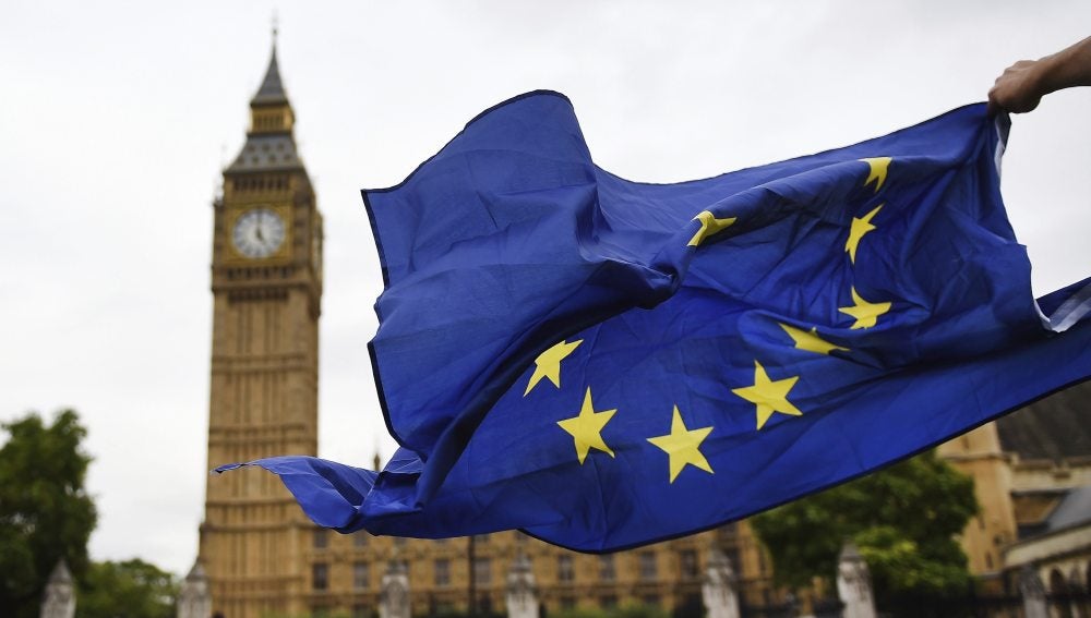 Una bandera europea en Londres