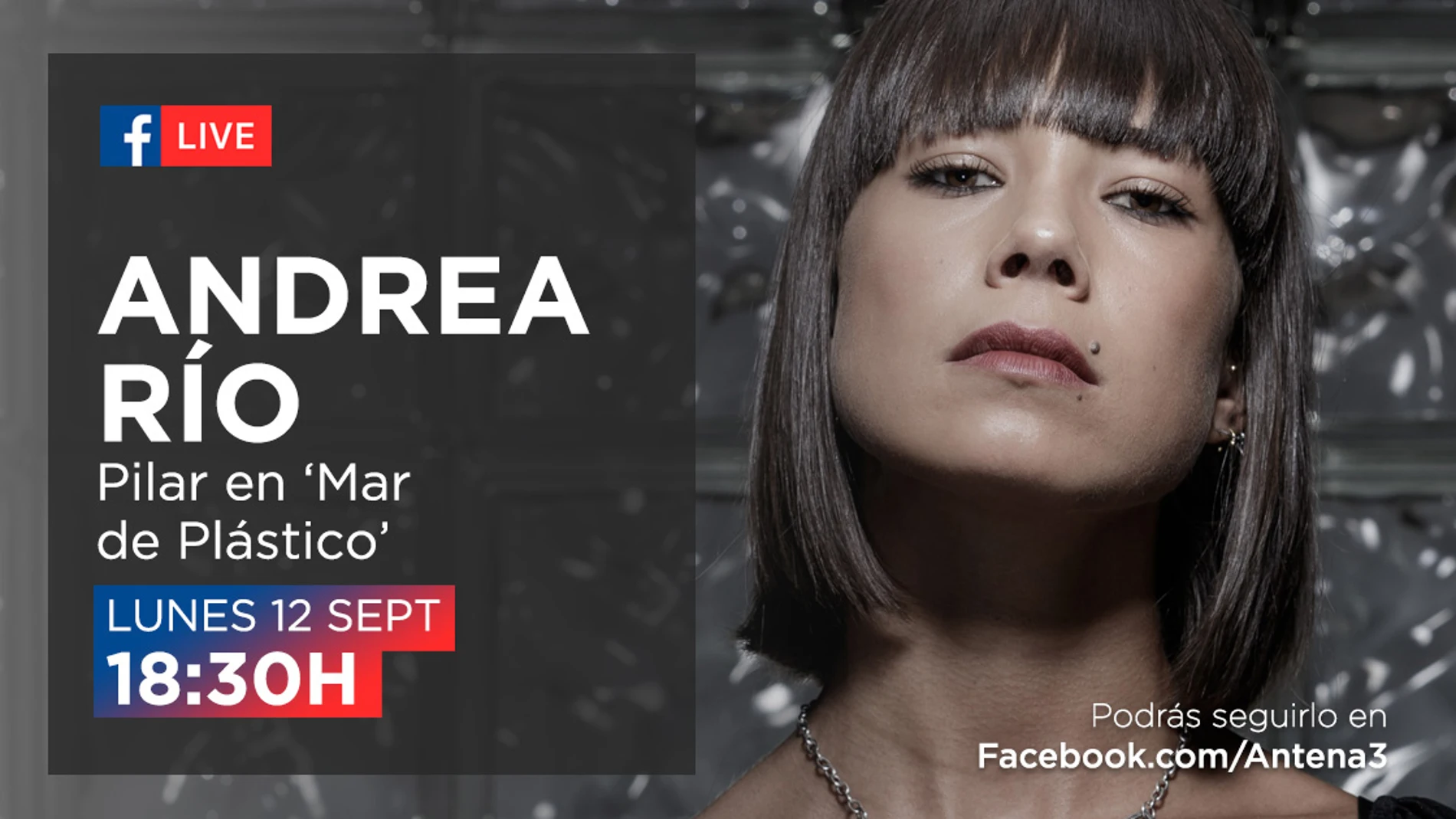 El lunes, Andrea del Río estará en directo en el Facebook de Antena 3 para responder a las preguntas de los fans