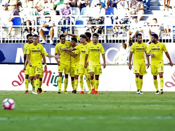 El Villarreal celebra un gol ante el Málaga El Villarreal celebra un gol ante el Málaga