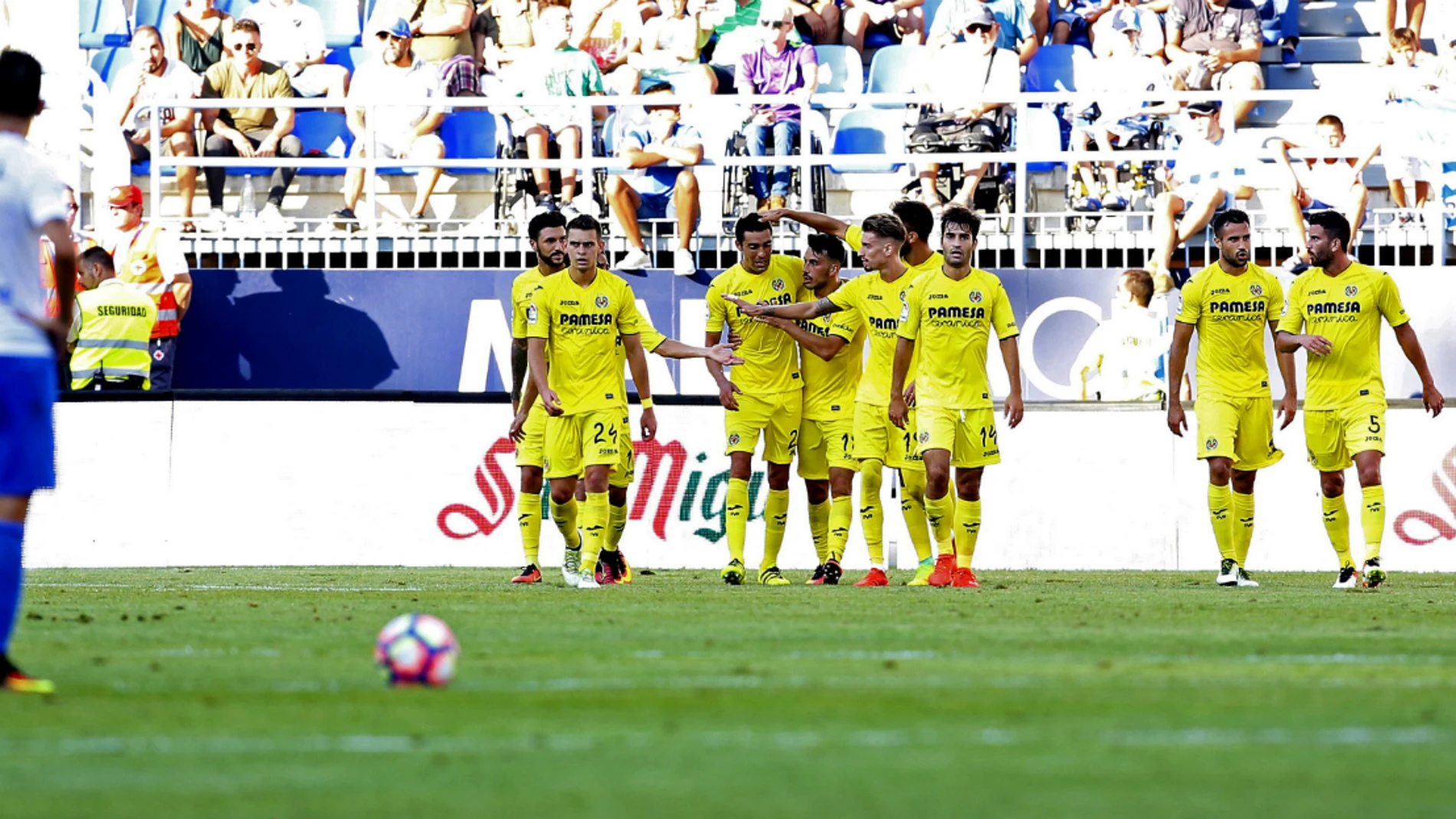 El Villarreal celebra un gol ante el Málaga El Villarreal celebra un gol ante el Málaga