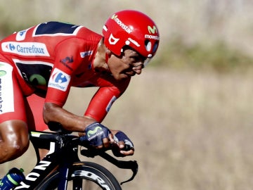 Quintana, con el maillot rojo