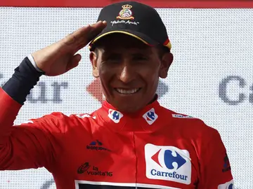 Quintana luce el rojo en la Vuelta Quintana luce el rojo en la Vuelta
