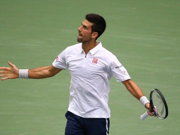 Novak Djokovic celebra una victoria en el US Open