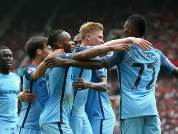 El Manchester City celebra un gol El Manchester City celebra un gol