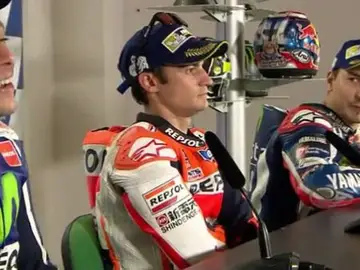 Bronca en rueda de prensa entre Lorenzo y Rossi Bronca en rueda de prensa entre Lorenzo y Rossi