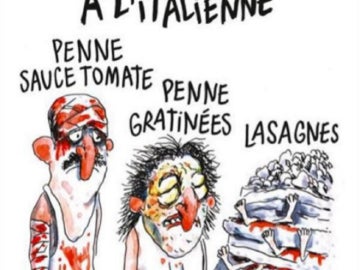 Viñeta de Charlie Hebdo sobre el terremoto en Amatrice