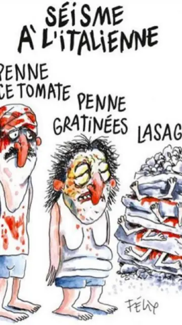 Viñeta de Charlie Hebdo sobre el terremoto en Amatrice Viñeta de Charlie Hebdo sobre el terremoto en Amatrice