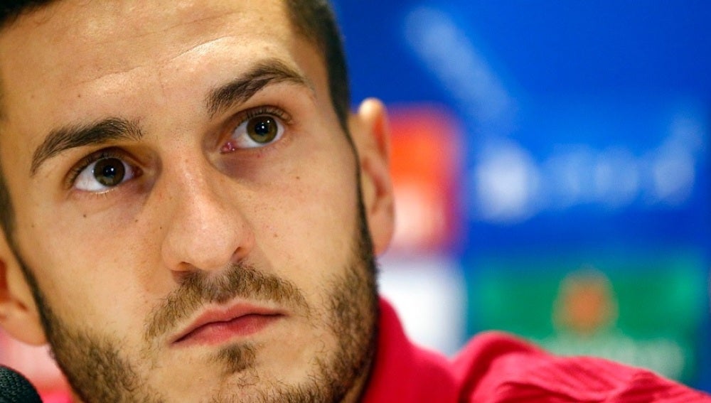 Koke, en rueda de prensa