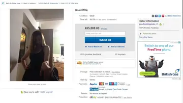 El anuncio publicado por un exmarido en ebay para vender a su "mujer usada" El anuncio publicado por un exmarido en ebay para vender a su "mujer usada"