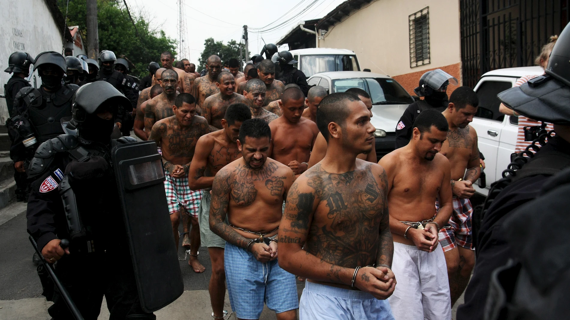 Varios detenidos de la Mara en El Salvador Varios detenidos de la Mara en El Salvador