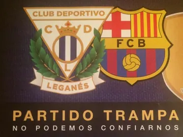 El ingenioso cartel del Leganés-Barça. El ingenioso cartel del Leganés-Barça.